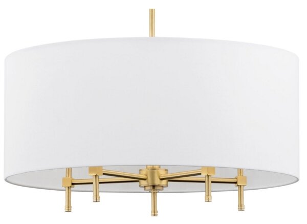 Argon 2132 - Luster na tyči ABBANO 5xE14/7W/230V mosadz/biela