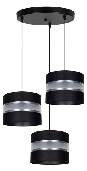 Luster na lanku CORAL 3xE27/60W/230V čierna/chróm pr. 45 cm