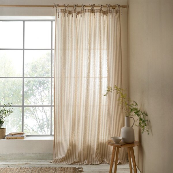 Béžový záves 140x183 cm Zanzibar Woven Stripe – Pineapple Elephant