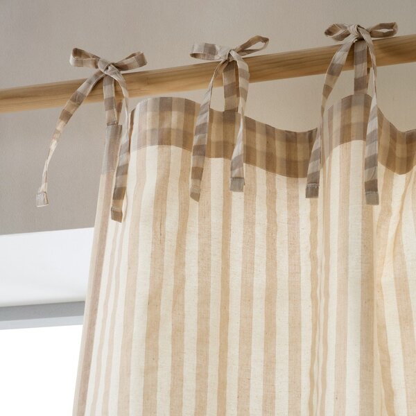 Béžový záves 140x183 cm Zanzibar Woven Stripe – Pineapple Elephant