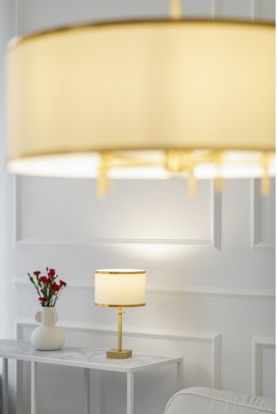 Argon 8049 - Stolná lampa ABBANO 1xE27/15W/230V mosadz/čierna