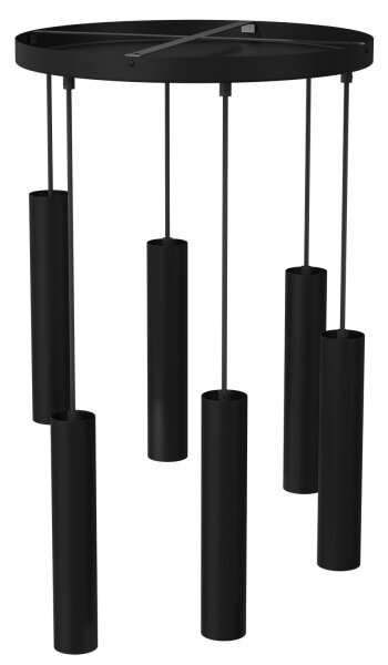 Luster na lanku RAITO 6xGU10/8W/230V čierna