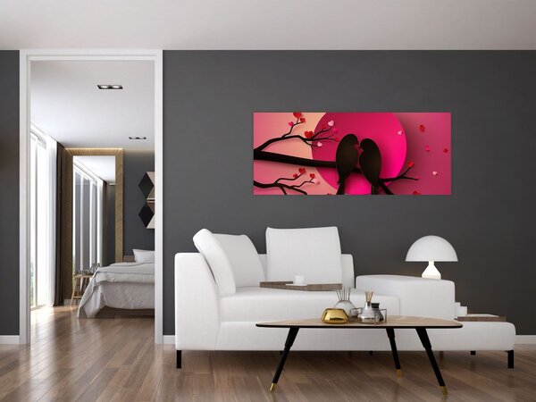 Obraz - Zamilované vtáčiky (120x50 cm)