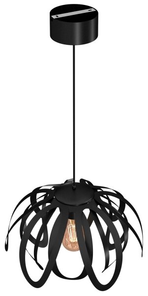 Luster na lanku ORCHID 1xE27/60W/230V čierna