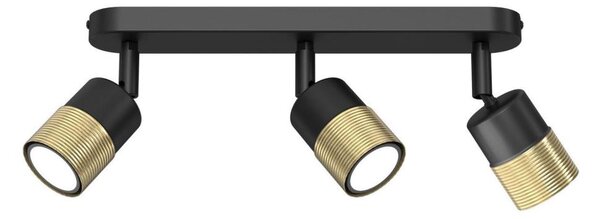 Bodové svietidlo MIZU 3xGU10/8W/230V čierna/mosadz