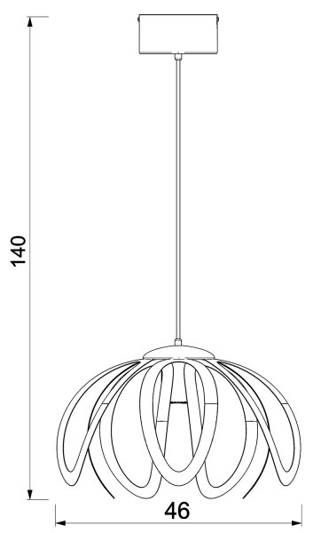 Luster na lanku ORCHID 1xE27/60W/230V čierna