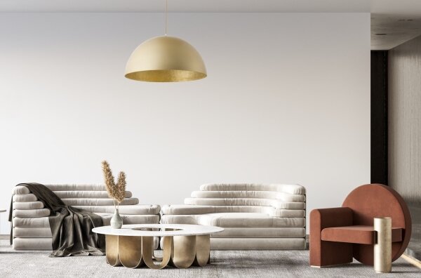 Luster na lanku SFERA 1xE27/60W/230V pr. 35 cm zlatá