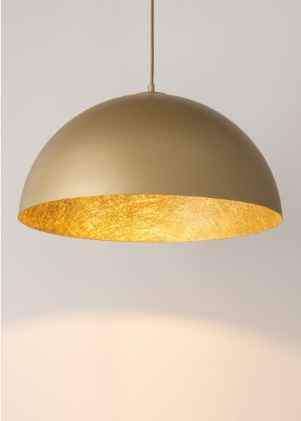 Luster na lanku SFERA 1xE27/60W/230V pr. 35 cm zlatá