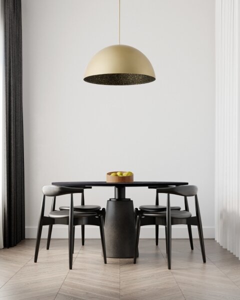 Luster na lanku SFERA 1xE27/60W/230V pr. 35 cm zlatá/čierna