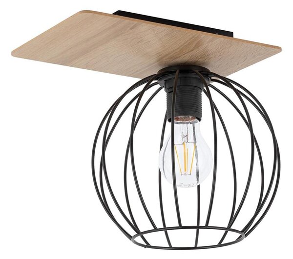 Prisadený luster CYBER 1xE27/60W/230V drevo/čierna