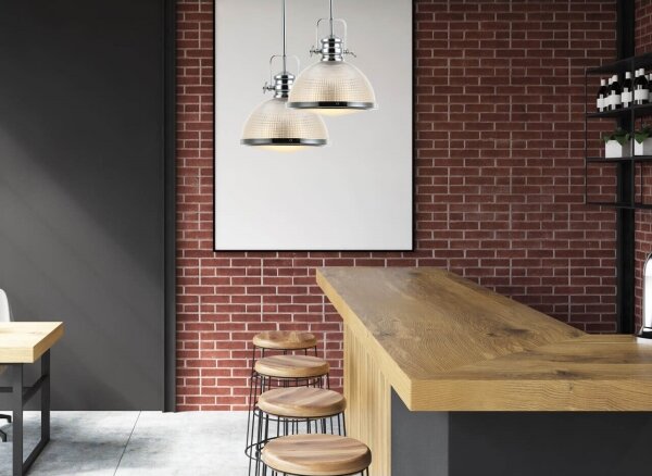 Klausen 111016 - Luster na tyči THOR 1xE27/11W/230V lesklý chróm
