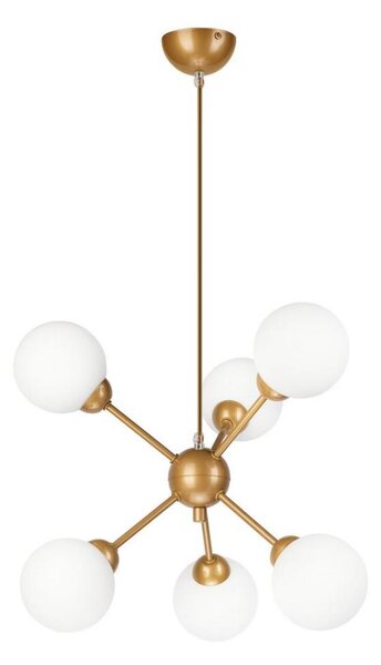 Luster na tyči RUBBY BALL 6xG9/5W/230V zlatá