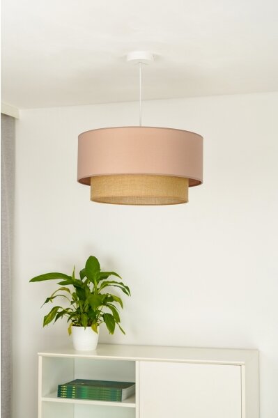 Duolla - Luster na lanku BOHO 1xE27/15W/230V pr. 45 cm béžová/hnedá