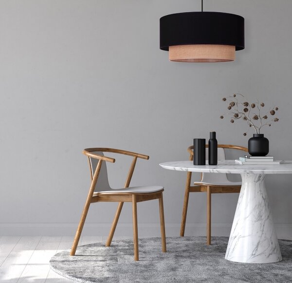 Duolla - Luster na lanku BOHO 1xE27/15W/230V pr. 45 cm čierna/hnedá
