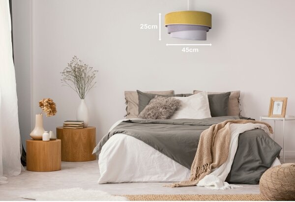 Duolla - Luster na lanku TRIO 1xE27/15W/230V pr. 45 cm žltá/šedá/biela