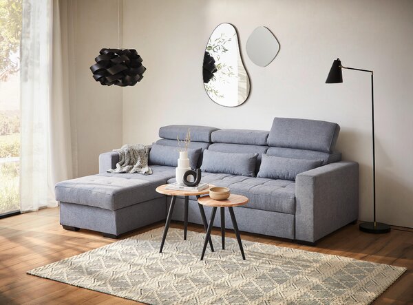 ROHOVÁ SEDAČKA, textil, modrosivá Carryhome - Sedačky