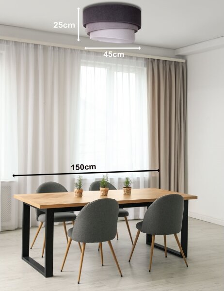Duolla - Stropné svietidlo TRIO 1xE27/15W/230V pr. 45 cm antracit/šedá/biela