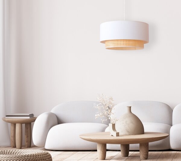 Duolla - Luster na lanku BOHO 1xE27/15W/230V pr. 45 cm krémová/ratan