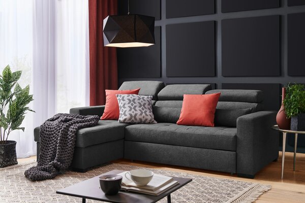 ROHOVÁ SEDAČKA, textil, grafitová Carryhome - Sedačky, Online Only