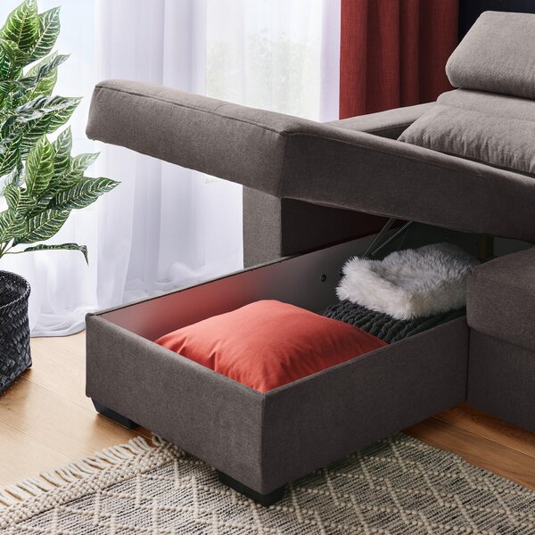 ROHOVÁ SEDAČKA, textil, sivohnedá Carryhome - Sedačky, Online Only