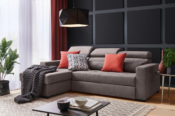 ROHOVÁ SEDAČKA, textil, sivohnedá Carryhome - Sedačky, Online Only