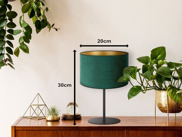 Duolla - Stolná lampa ROLLER 1xE14/15W/230V tmavo pr. 20 cm zelená/zlatá