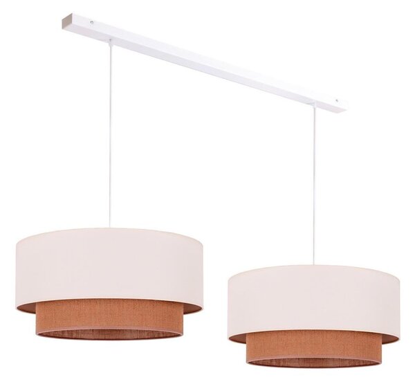 Duolla - Luster na lanku BOHO 2xE27/15W/230V béžová/hnedá