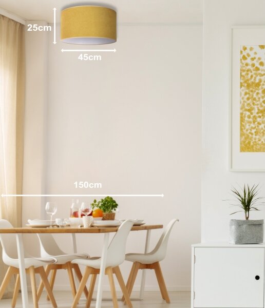 Duolla - Stropné svietidlo BRISTOL 1xE27/15W/230V pr. 45 cm žltá/biela