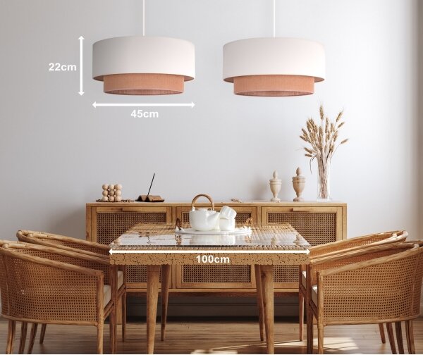 Duolla - Luster na lanku BOHO 2xE27/15W/230V béžová/hnedá