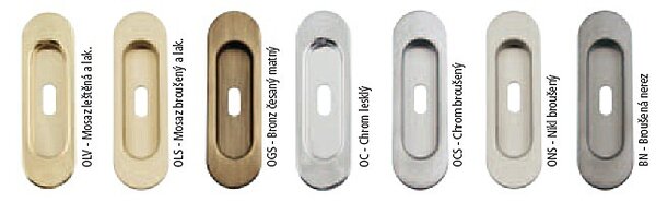 Mušle na posuvné dvere MP OVÁL FT 3665 BB/S, OLV mosadz leštená, MP OLV (mosadz leštená a lakovaná)