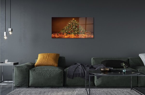 Sklenený obraz Vianočné osvetlenie dekorácie darčeky 100x50 cm 2 Prívesky