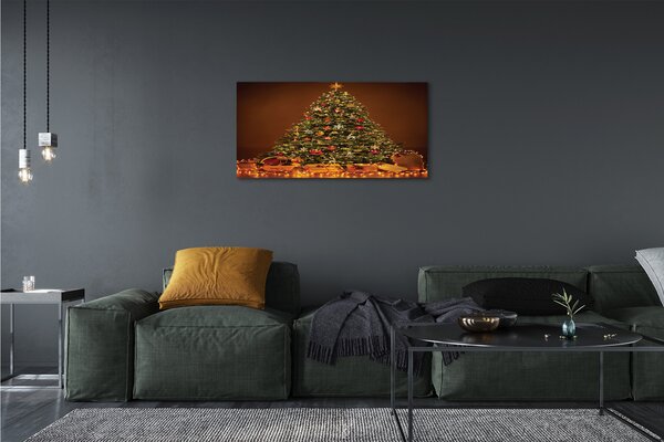 Obraz na plátne Vianočné osvetlenie dekorácie darčeky 100x50 cm