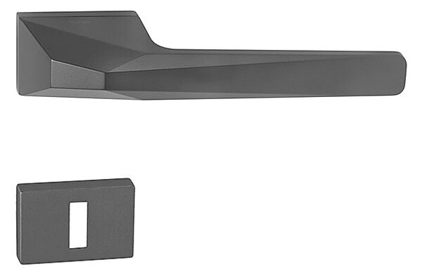 Dverové kovanie MP Safir - RT 4155 (BS), kľučka-kľučka, Bez spodnej rozety, MP BS (čierna mat)