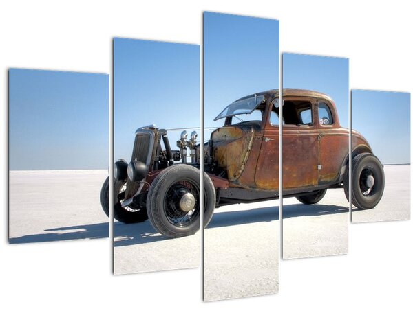 Obraz auta v púšti (150x105 cm)