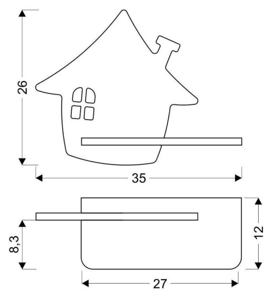 LED Detské nástenné svietidlo s poličkou HOUSE LED/4W/230V zelená/drevo