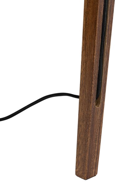 Rustikálna stojaca lampa trojnožka orechové drevo - Tripod Classic