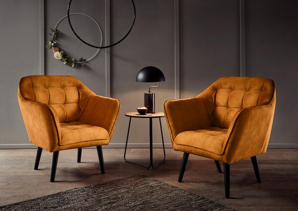 KOKTAILOVÉ KRESLO, textil, kompozitné drevo, medená MID.YOU - Kreslá, Online Only