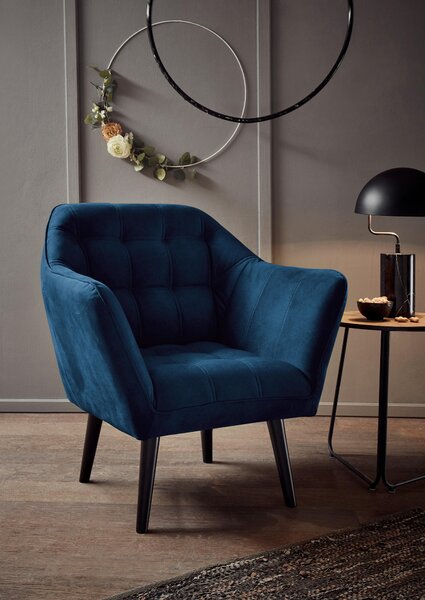 KOKTAILOVÉ KRESLO, textil, kompozitné drevo, modrá MID.YOU - Kreslá, Online Only