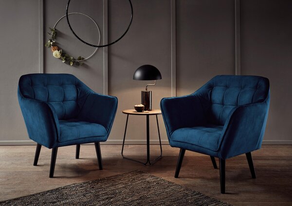 KOKTAILOVÉ KRESLO, textil, kompozitné drevo, modrá MID.YOU - Kreslá, Online Only