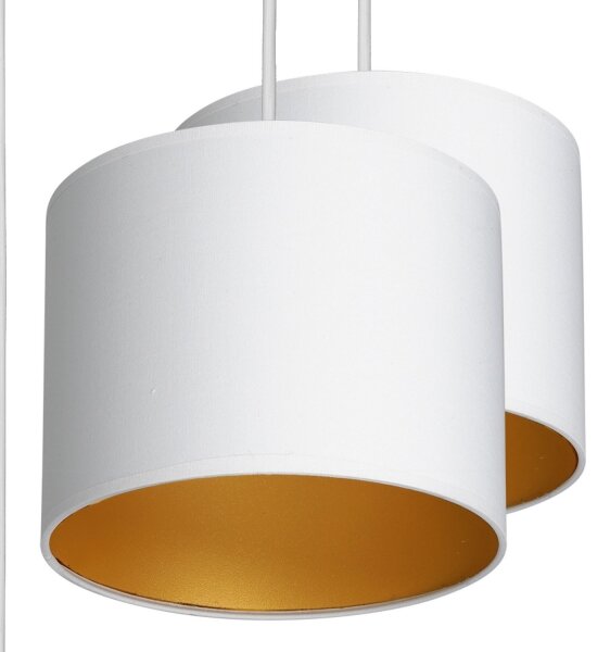 Luster na lanku ARDEN 5xE27/60W/230V biela/zlatá