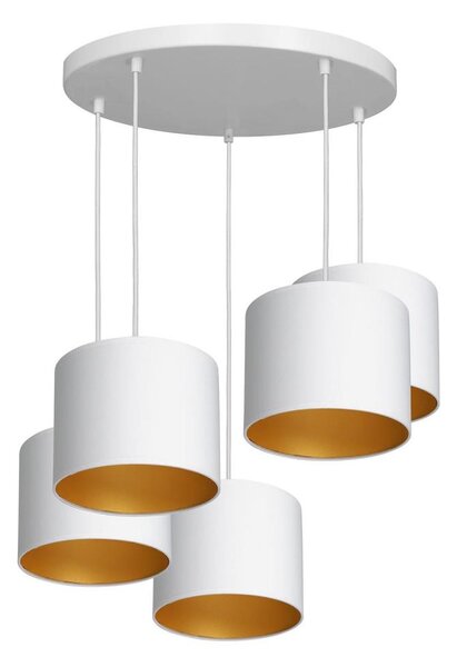 Luster na lanku ARDEN 5xE27/60W/230V biela/zlatá
