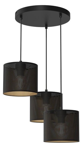 Luster na lanku LOFT SHADE 3xE27/60W/230V čierna/zlatá