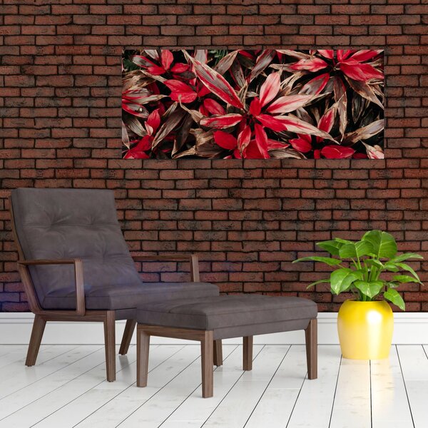 Obraz červených okvetných lístkov (120x50 cm)