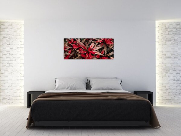 Obraz červených okvetných lístkov (120x50 cm)