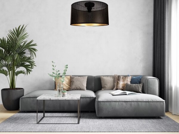 Stropné svietidlo ALDO 1xE27/60W/230V pr. 40 cm čierna