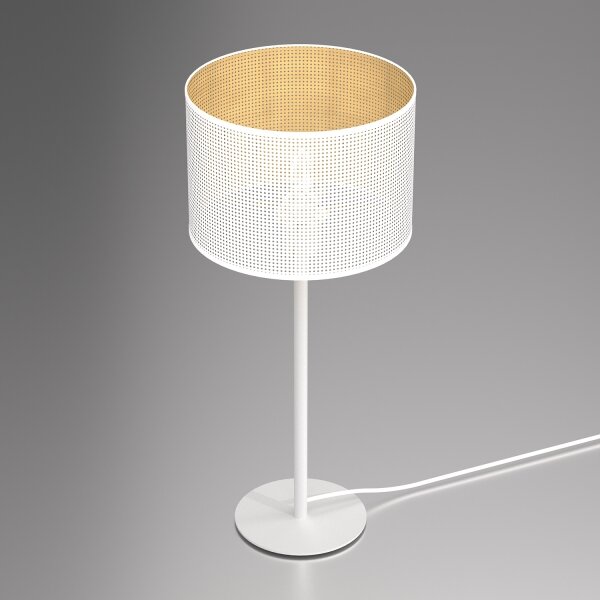 Stolná lampa LOFT SHADE 1xE27/60W/230V pr. 25 cm biela/zlatá