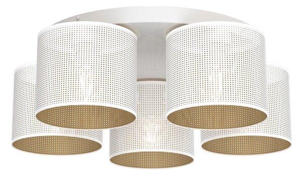 Luster prisadený LOFT SHADE 5xE27/60W/230V biela/zlatá