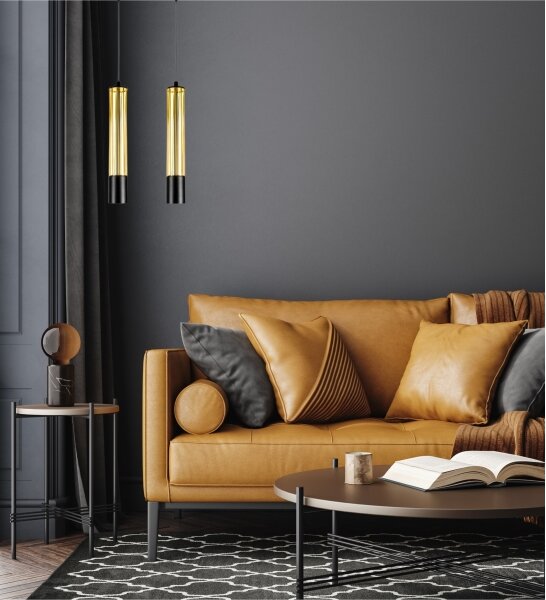 Luster na lanku PRESCOT 2xGU10/40W/230V zlatá