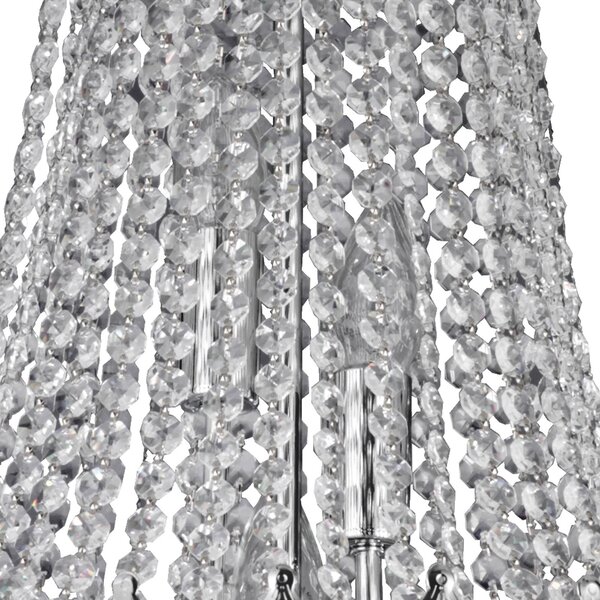 Searchlight Krištáľový visiaci luster Versailles chróm 55 cm, Chrómová / strieborná, Obývacia izba / jedáleň, Krištáľ, Luster