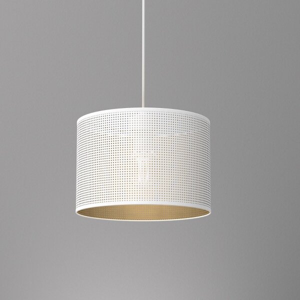 Luster na lanku LOFT SHADE 1xE27/60W/230V pr. 25 cm biela/zlatá
